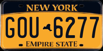 NY license plate GOU6277
