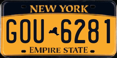 NY license plate GOU6281