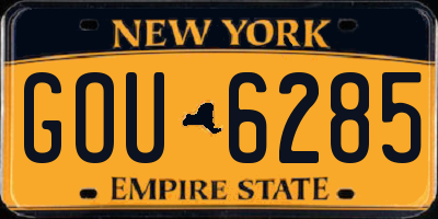 NY license plate GOU6285