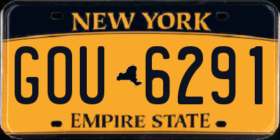 NY license plate GOU6291