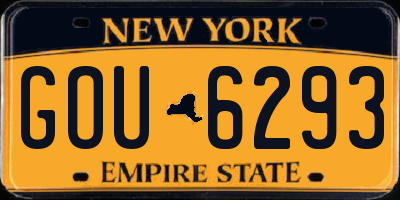 NY license plate GOU6293