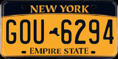 NY license plate GOU6294