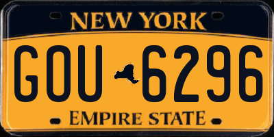 NY license plate GOU6296