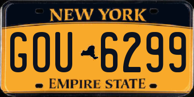 NY license plate GOU6299