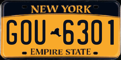 NY license plate GOU6301