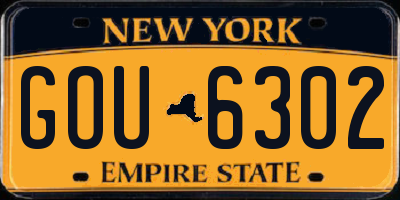 NY license plate GOU6302