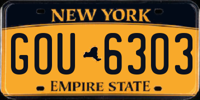 NY license plate GOU6303