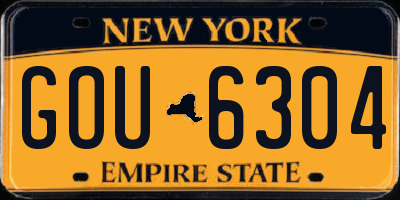 NY license plate GOU6304