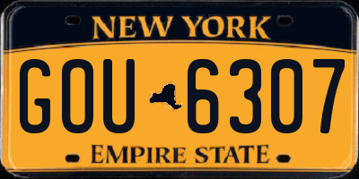 NY license plate GOU6307