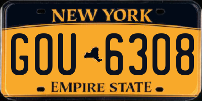 NY license plate GOU6308