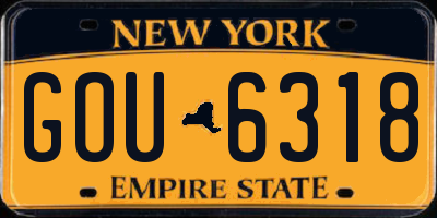 NY license plate GOU6318