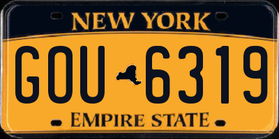 NY license plate GOU6319