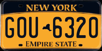 NY license plate GOU6320