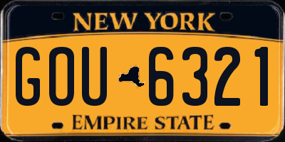 NY license plate GOU6321
