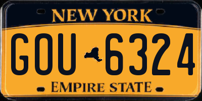 NY license plate GOU6324