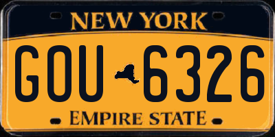 NY license plate GOU6326