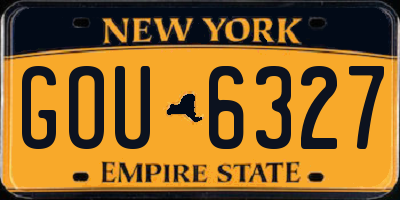 NY license plate GOU6327