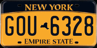 NY license plate GOU6328