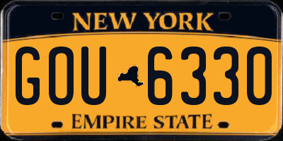 NY license plate GOU6330