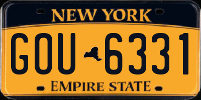 NY license plate GOU6331