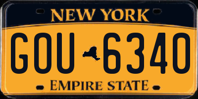 NY license plate GOU6340