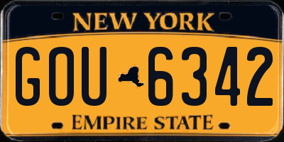 NY license plate GOU6342