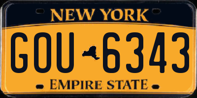 NY license plate GOU6343