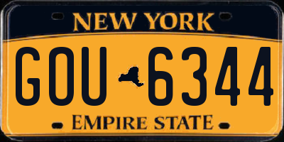 NY license plate GOU6344