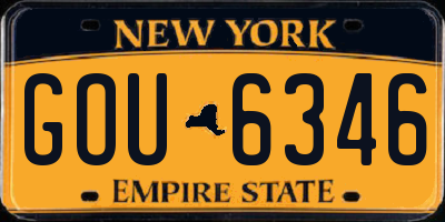NY license plate GOU6346
