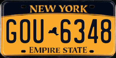 NY license plate GOU6348