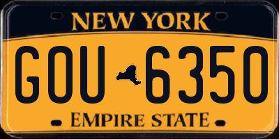 NY license plate GOU6350