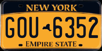 NY license plate GOU6352