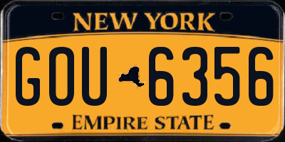 NY license plate GOU6356