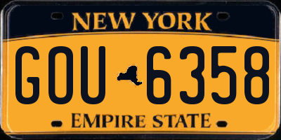 NY license plate GOU6358
