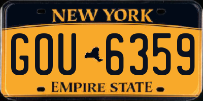 NY license plate GOU6359