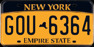 NY license plate GOU6364