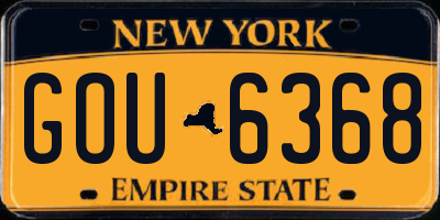 NY license plate GOU6368