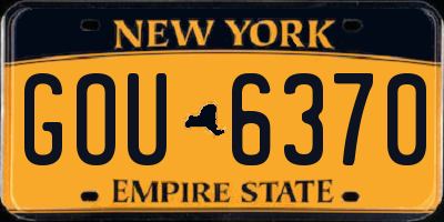 NY license plate GOU6370
