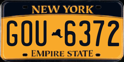 NY license plate GOU6372