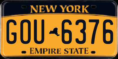 NY license plate GOU6376