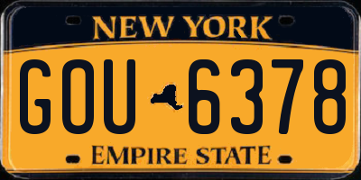 NY license plate GOU6378