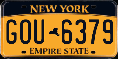 NY license plate GOU6379