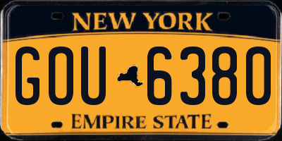 NY license plate GOU6380
