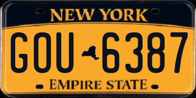 NY license plate GOU6387