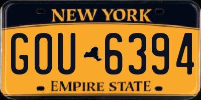 NY license plate GOU6394
