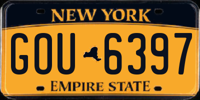 NY license plate GOU6397