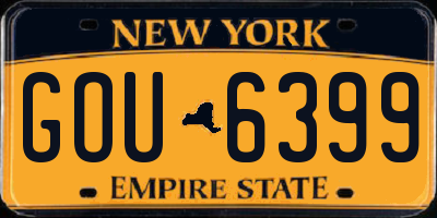NY license plate GOU6399