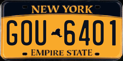 NY license plate GOU6401