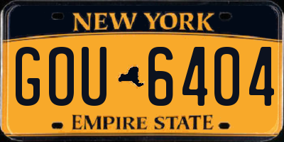 NY license plate GOU6404
