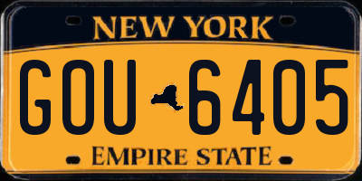 NY license plate GOU6405